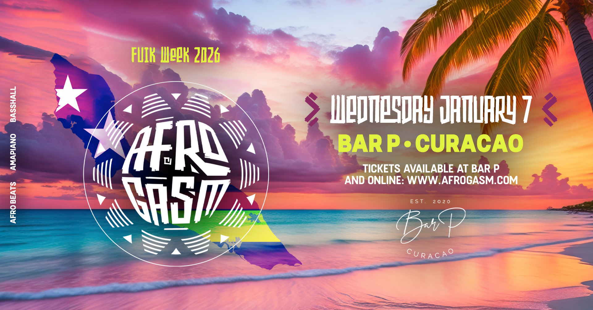 AfroGasm AfroGasm Curacao poster — Fuikweek Edition at Bar P, Willemstad on 8 January 2026