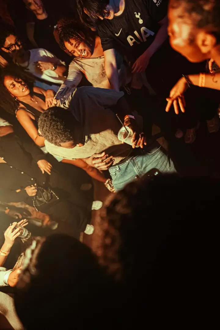 Energetic dancefloor at AfroGasm Afro nightlife event